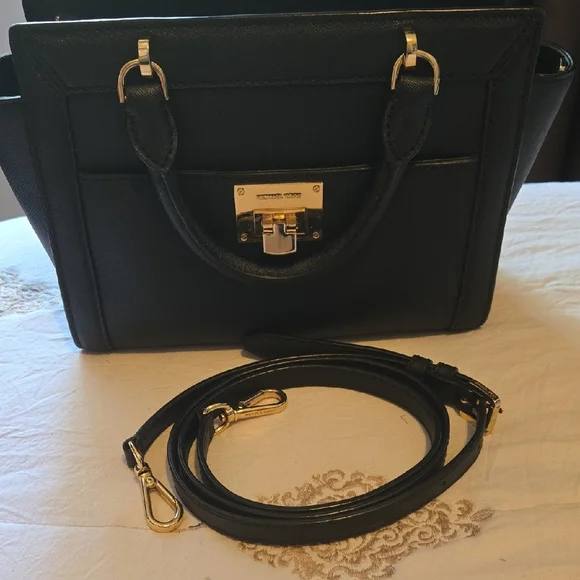 Michael Kors Black Satchel with Gold Hardware - Picture 2 of 11